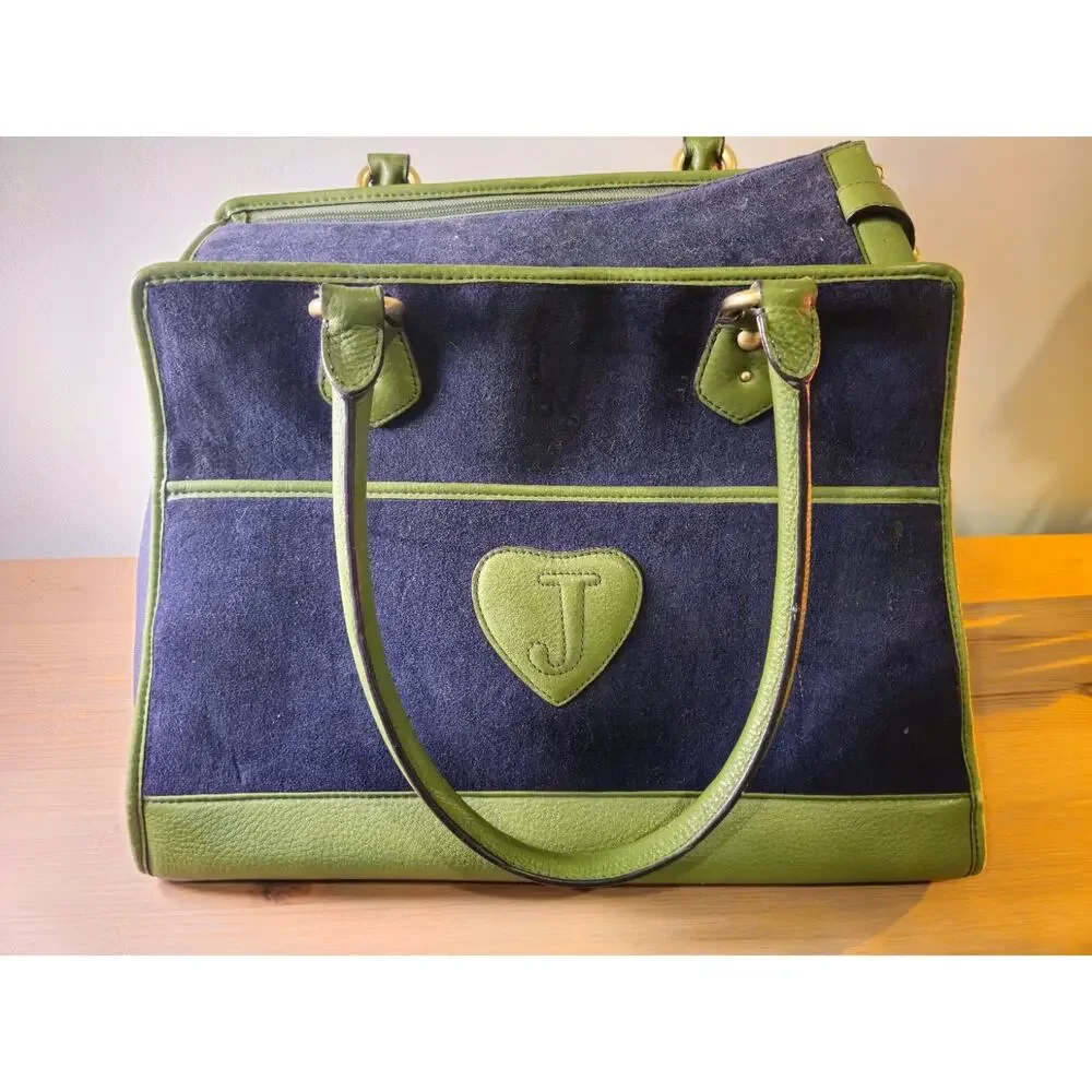 Vintage Y2K Juicy Couture Pet Dog/Cat Carrier Green & Blue Velour